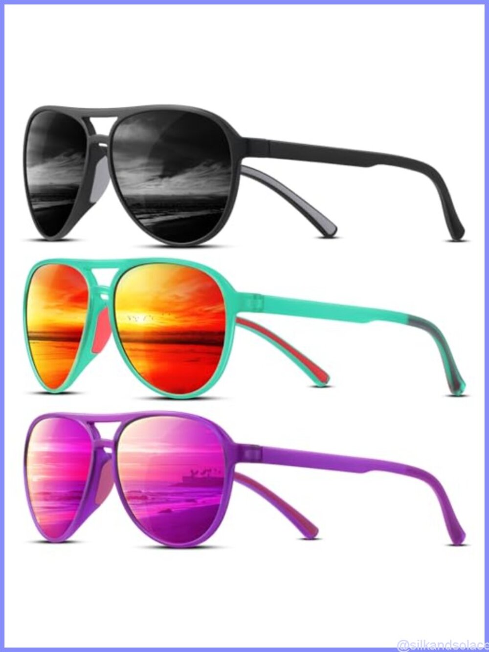 Polarized Aviator Sunglasses UV400 Protection Sports Running Shades